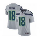 Men's Nike Seattle Seahawks #18 Jaron Brown Grey Alternate Vapor Untouchable Limited Player NFL Jersey