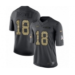 Men's Nike Seattle Seahawks #18 Jaron Brown Limited Black 2016 Salute to Service NFL Jersey