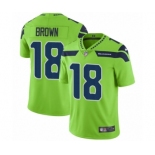 Men's Nike Seattle Seahawks #18 Jaron Brown Limited Green Rush Vapor Untouchable NFL Jersey