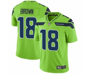 Men's Nike Seattle Seahawks #18 Jaron Brown Limited Green Rush Vapor Untouchable NFL Jersey