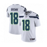 Men's Nike Seattle Seahawks #18 Jaron Brown White Vapor Untouchable Limited Player NFL Jersey