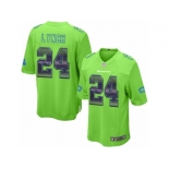 Men's Nike Seattle Seahawks #24 Marshawn Lynch Limited Green Strobe NFL Jersey