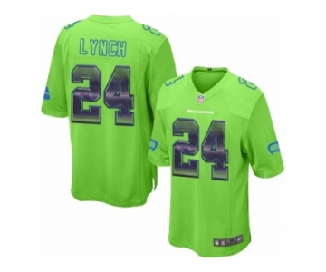 Men's Nike Seattle Seahawks #24 Marshawn Lynch Limited Green Strobe NFL Jersey