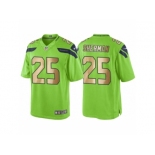 Men's Nike Seattle Seahawks #25 Richard Sherman Green Gold Limited Special Color Rush Jersey