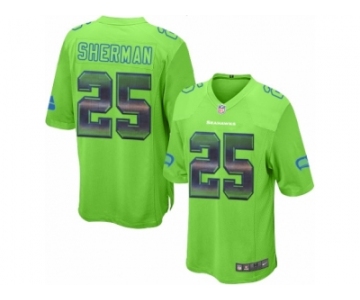 Men's Nike Seattle Seahawks #25 Richard Sherman Limited Green Strobe NFL Jersey