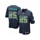 Men's Nike Seattle Seahawks #25 Richard Sherman Limited Navy Blue Strobe NFL Jersey