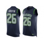 Men's Nike Seattle Seahawks #26 Shaquill Griffin Limited Steel Blue Player Name & Number Tank Top NFL Jersey