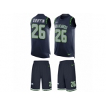 Men's Nike Seattle Seahawks #26 Shaquill Griffin Limited Steel Blue Tank Top Suit NFL Jersey