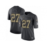 Men's Nike Seattle Seahawks #27 Eddie Lacy Limited Black 2016 Salute to Service NFL Jersey