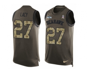 Men's Nike Seattle Seahawks #27 Eddie Lacy Limited Green Salute to Service Tank Top NFL Jersey