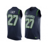 Men's Nike Seattle Seahawks #27 Eddie Lacy Limited Steel Blue Player Name & Number Tank Top NFL Jersey