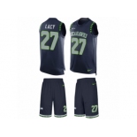 Men's Nike Seattle Seahawks #27 Eddie Lacy Limited Steel Blue Tank Top Suit NFL Jersey