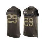 Men's Nike Seattle Seahawks #29 Earl Thomas III Limited Green Salute to Service Tank Top NFL Jersey