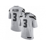 Men's Nike Seattle Seahawks #3 Russell Wilson Limited Gray Gridiron II NFL Jersey