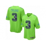 Men's Nike Seattle Seahawks #3 Russell Wilson Limited Green Strobe NFL Jersey