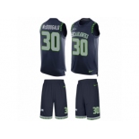 Men's Nike Seattle Seahawks #30 Bradley McDougald Limited Steel Blue Tank Top Suit NFL Jersey