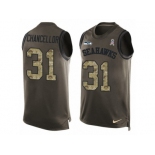 Men's Nike Seattle Seahawks #31 Kam Chancellor Limited Green Salute to Service Tank Top NFL Jersey