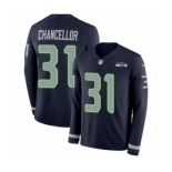 Men's Nike Seattle Seahawks #31 Kam Chancellor Limited Navy Blue Therma Long Sleeve NFL Jersey