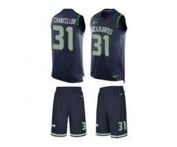 Men's Nike Seattle Seahawks #31 Kam Chancellor Limited Steel Blue Tank Top Suit NFL Jersey