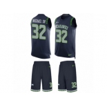 Men's Nike Seattle Seahawks #32 Christine Michael Sr Limited Steel Blue Tank Top Suit NFL Jersey