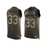 Men's Nike Seattle Seahawks #33 Tedric Thompson Limited Green Salute to Service Tank Top NFL Jersey