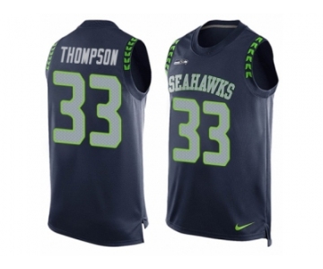 Men's Nike Seattle Seahawks #33 Tedric Thompson Limited Steel Blue Player Name & Number Tank Top NFL Jersey