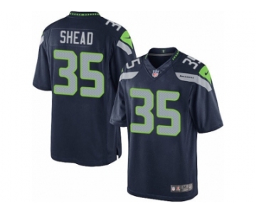 Men's Nike Seattle Seahawks #35 DeShawn Shead Limited Steel Blue Team Color NFL Jersey