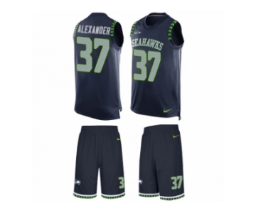 Men's Nike Seattle Seahawks #37 Shaun Alexander Limited Steel Blue Tank Top Suit NFL Jersey