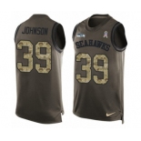 Men's Nike Seattle Seahawks #39 Dontae Johnson Limited Green Salute to Service Tank Top NFL Jersey