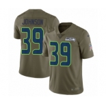 Men's Nike Seattle Seahawks #39 Dontae Johnson Limited Olive 2017 Salute to Service NFL Jersey