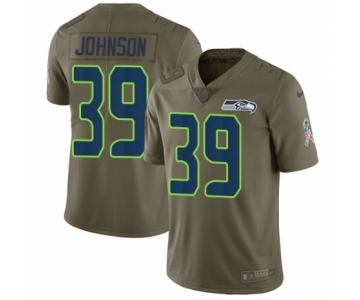 Men's Nike Seattle Seahawks #39 Dontae Johnson Limited Olive 2017 Salute to Service NFL Jersey