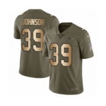 Men's Nike Seattle Seahawks #39 Dontae Johnson Limited Olive Gold 2017 Salute to Service NFL Jersey