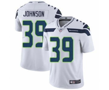 Men's Nike Seattle Seahawks #39 Dontae Johnson White Vapor Untouchable Limited Player NFL Jersey