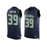 Men's Nike Seattle Seahawks #39 Shaquill Griffin Limited Steel Blue Player Name & Number Tank Top NFL Jersey