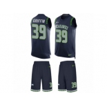 Men's Nike Seattle Seahawks #39 Shaquill Griffin Limited Steel Blue Tank Top Suit NFL Jersey