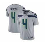 Men's Nike Seattle Seahawks #4 Michael Dickson Grey Alternate Vapor Untouchable Limited Player NFL Jersey