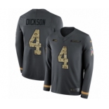 Men's Nike Seattle Seahawks #4 Michael Dickson Limited Black Salute to Service Therma Long Sleeve NFL Jersey