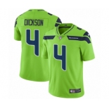 Men's Nike Seattle Seahawks #4 Michael Dickson Limited Green Rush Vapor Untouchable NFL Jersey