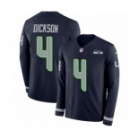 Men's Nike Seattle Seahawks #4 Michael Dickson Limited Navy Blue Therma Long Sleeve NFL Jersey