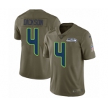 Men's Nike Seattle Seahawks #4 Michael Dickson Limited Olive 2017 Salute to Service NFL Jersey