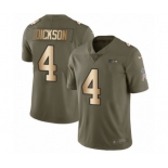 Men's Nike Seattle Seahawks #4 Michael Dickson Limited Olive Gold 2017 Salute to Service NFL Jersey