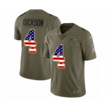 Men's Nike Seattle Seahawks #4 Michael Dickson Limited Olive USA Flag 2017 Salute to Service NFL Jersey