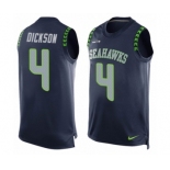 Men's Nike Seattle Seahawks #4 Michael Dickson Limited Steel Blue Player Name & Number Tank Top NFL Jersey