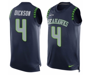 Men's Nike Seattle Seahawks #4 Michael Dickson Limited Steel Blue Player Name & Number Tank Top NFL Jersey