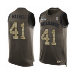 Men's Nike Seattle Seahawks #41 Byron Maxwell Limited Green Salute to Service Tank Top NFL Jersey