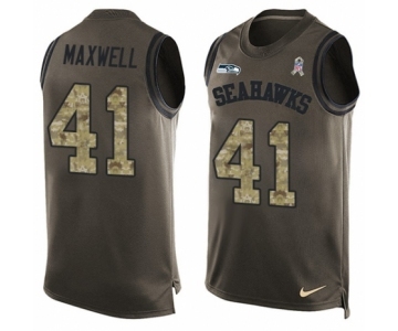 Men's Nike Seattle Seahawks #41 Byron Maxwell Limited Green Salute to Service Tank Top NFL Jersey