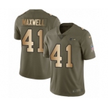 Men's Nike Seattle Seahawks #41 Byron Maxwell Limited Olive Gold 2017 Salute to Service NFL Jersey