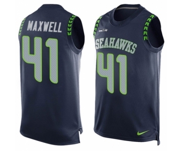 Men's Nike Seattle Seahawks #41 Byron Maxwell Limited Steel Blue Player Name & Number Tank Top NFL Jersey