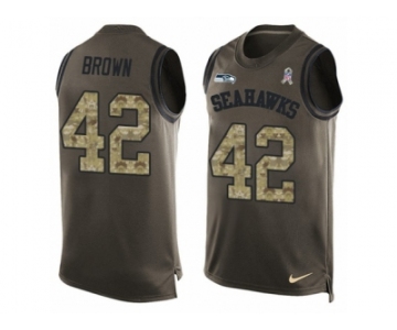 Men's Nike Seattle Seahawks #42 Arthur Brown Limited Green Salute to Service Tank Top NFL Jersey