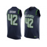 Men's Nike Seattle Seahawks #42 Arthur Brown Limited Steel Blue Player Name & Number Tank Top NFL Jersey